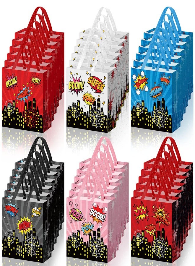 GliCraft 40 Pcs Spider Hero Party Favor Goodie Bags Web Boom Crash Non-woven Bags Bulk with Handles Reusable Birthday Treat Candy Bag for Birthday Party Favor 7.87 x 7.87 x 3.54 Inches - Image 1